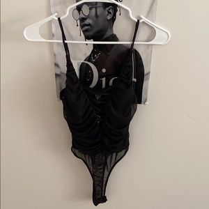 mesh black body suit size S